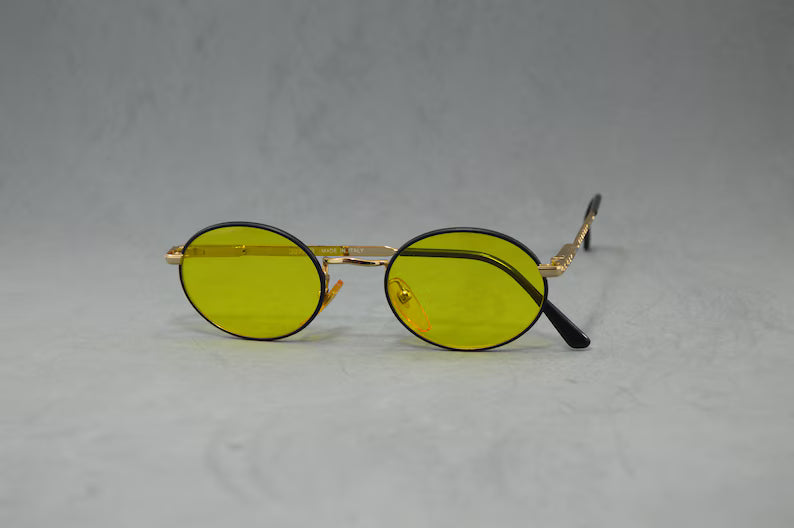 Vintage metal Sunglasses Xaffer Classic rounded NOS Unworn Unisex man woman round shape Spectacles Light carey Aqua liam Gallagher 90s rave