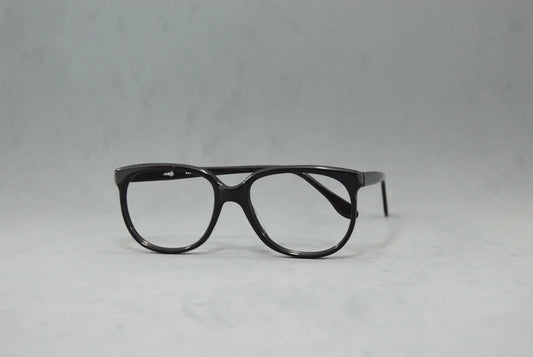Vintage acetate black shinny eyeglasses. Unisex. INDO. Man woman eyeframe. Hipster boho old stock fashion. NOS Unworn Spain 90s 80s kent