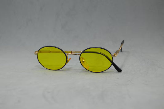 Vintage metal Sunglasses Xaffer Classic rounded NOS Unworn Unisex man woman round shape Spectacles Light carey Aqua liam Gallagher 90s rave